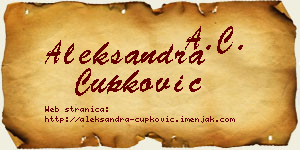 Aleksandra Čupković vizit kartica